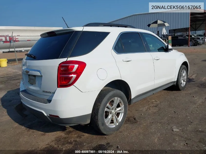 2016 Chevrolet Equinox Lt VIN: 2GNALCEK5G6167065 Lot: 40097981