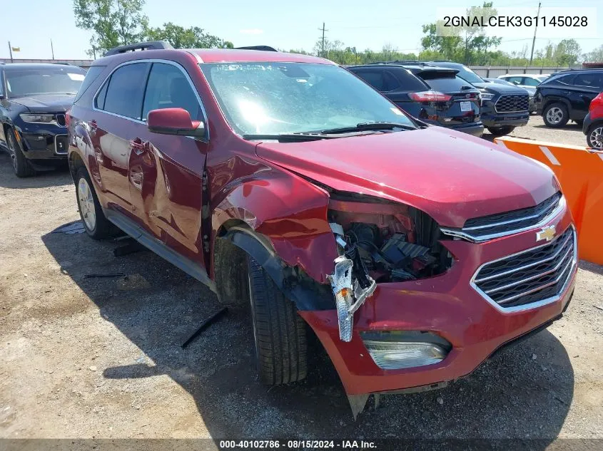 2016 Chevrolet Equinox Lt VIN: 2GNALCEK3G1145028 Lot: 40102786