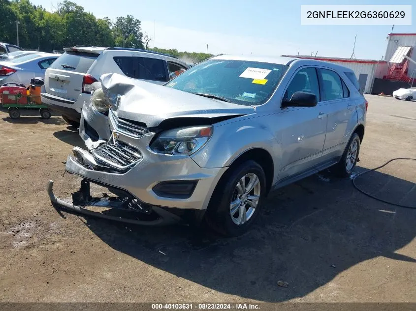 2016 Chevrolet Equinox Ls VIN: 2GNFLEEK2G6360629 Lot: 40103631