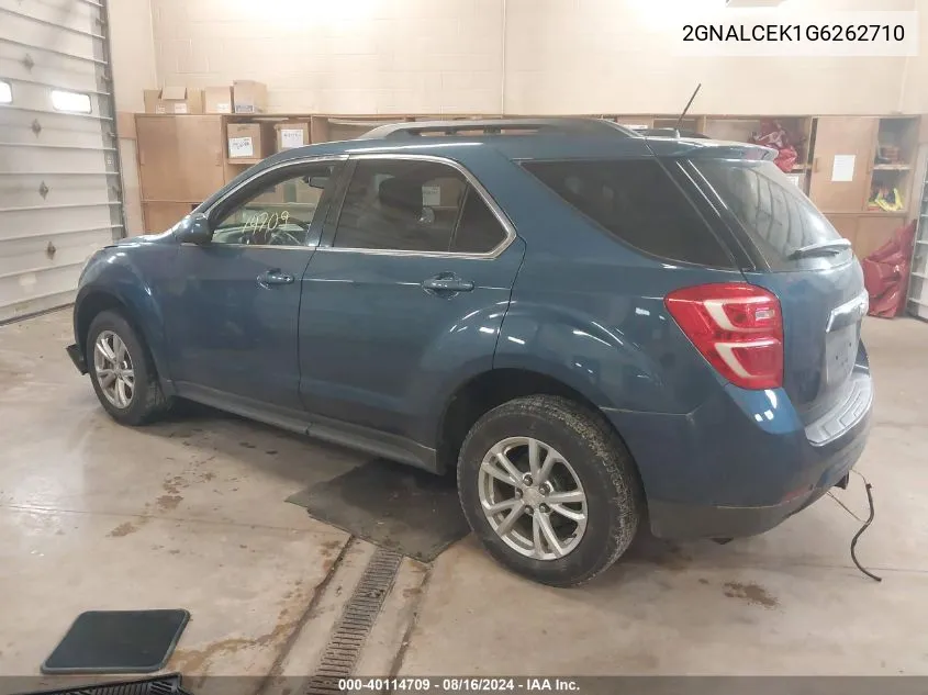 2016 Chevrolet Equinox Lt VIN: 2GNALCEK1G6262710 Lot: 40114709