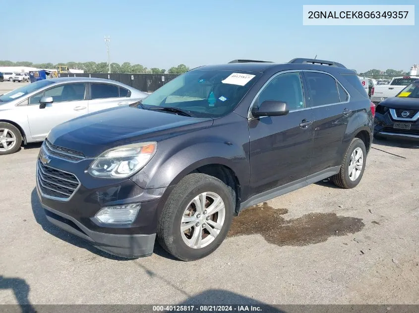 2016 Chevrolet Equinox Lt VIN: 2GNALCEK8G6349357 Lot: 40125817