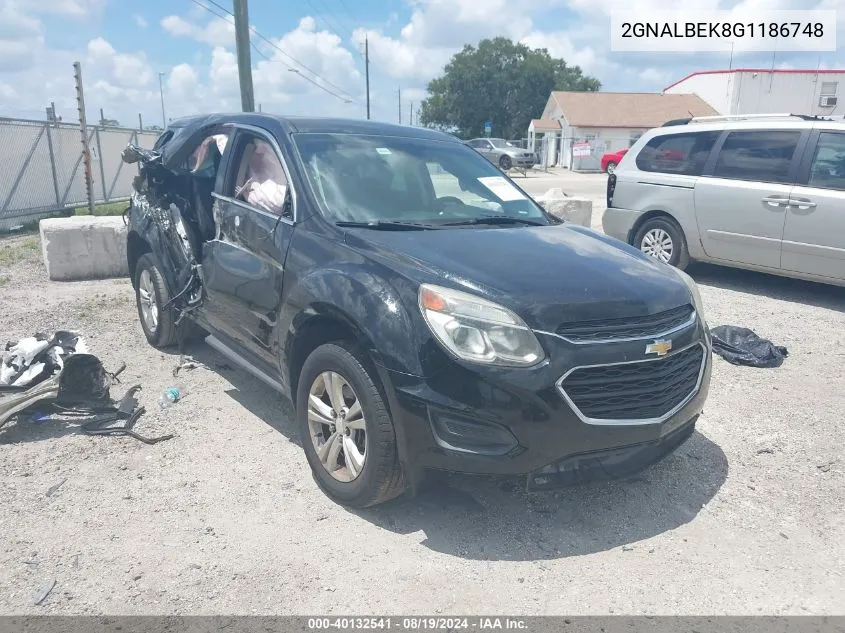 2016 Chevrolet Equinox Ls VIN: 2GNALBEK8G1186748 Lot: 40132541