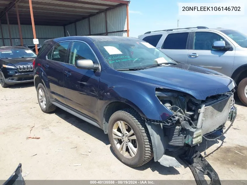 2016 Chevrolet Equinox Ls VIN: 2GNFLEEK1G6146702 Lot: 40135558