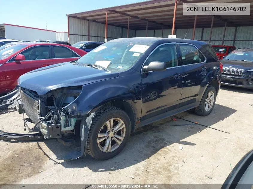 2016 Chevrolet Equinox Ls VIN: 2GNFLEEK1G6146702 Lot: 40135558