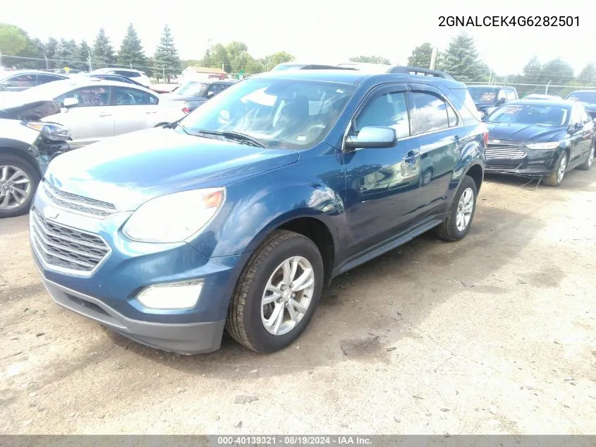 2016 Chevrolet Equinox Lt VIN: 2GNALCEK4G6282501 Lot: 40139321