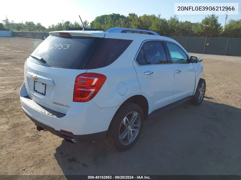 2016 Chevrolet Equinox Ltz VIN: 2GNFLGE39G6212966 Lot: 40152953