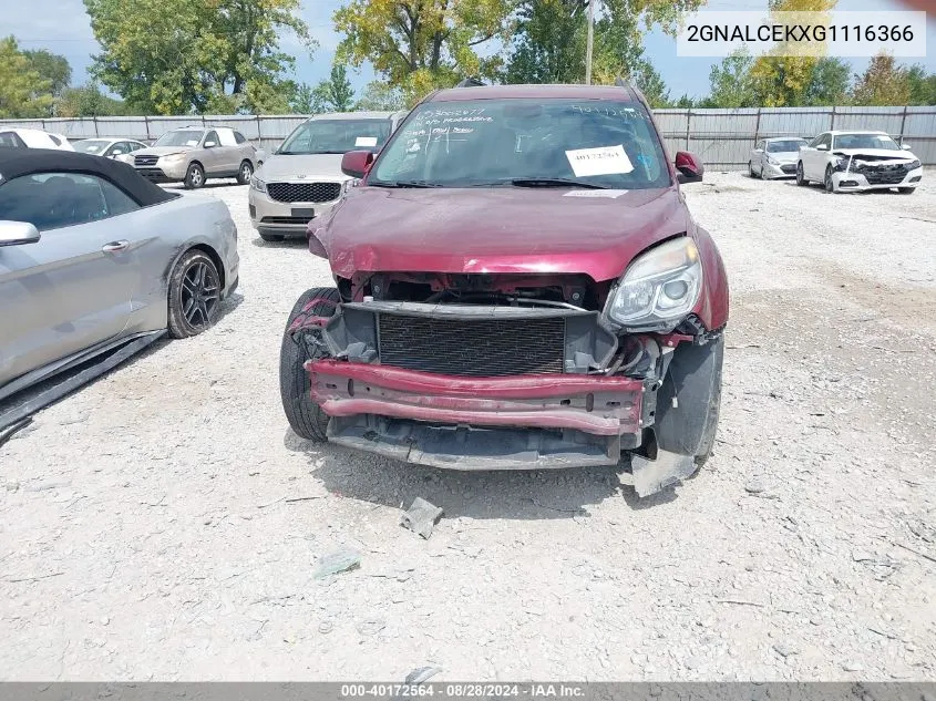 2GNALCEKXG1116366 2016 Chevrolet Equinox Lt