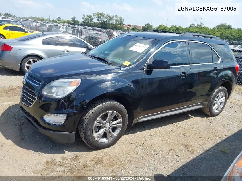 2016 Chevrolet Equinox Lt VIN: 2GNALCEKXG6187005 Lot: 40183349