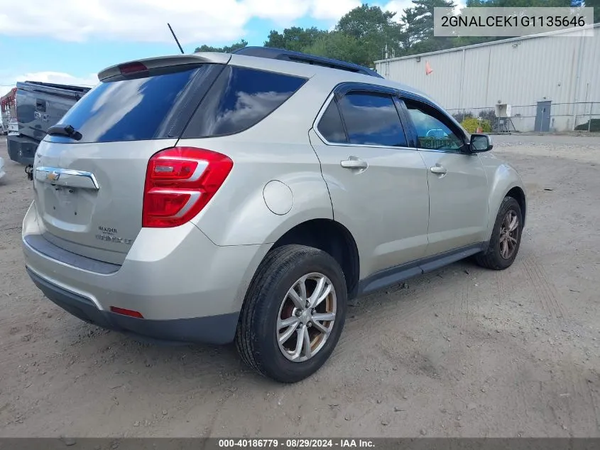 2016 Chevrolet Equinox Lt VIN: 2GNALCEK1G1135646 Lot: 40186779