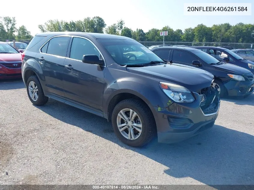 2016 Chevrolet Equinox Ls VIN: 2GNFLEEK4G6261584 Lot: 40187614