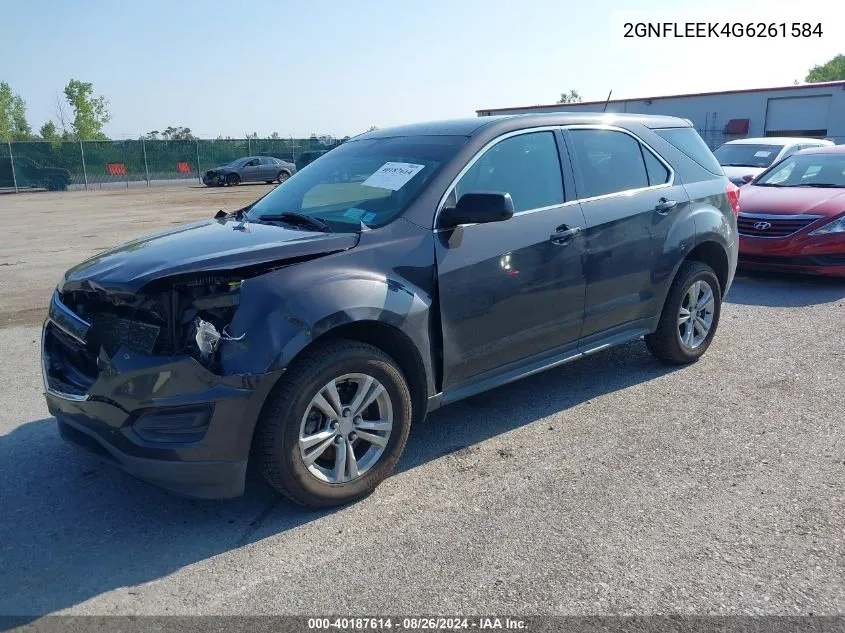 2016 Chevrolet Equinox Ls VIN: 2GNFLEEK4G6261584 Lot: 40187614