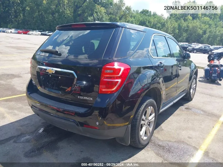 2GNALBEK5G1146756 2016 Chevrolet Equinox Ls