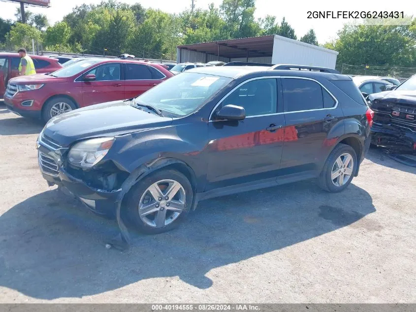 2GNFLFEK2G6243431 2016 Chevrolet Equinox Lt