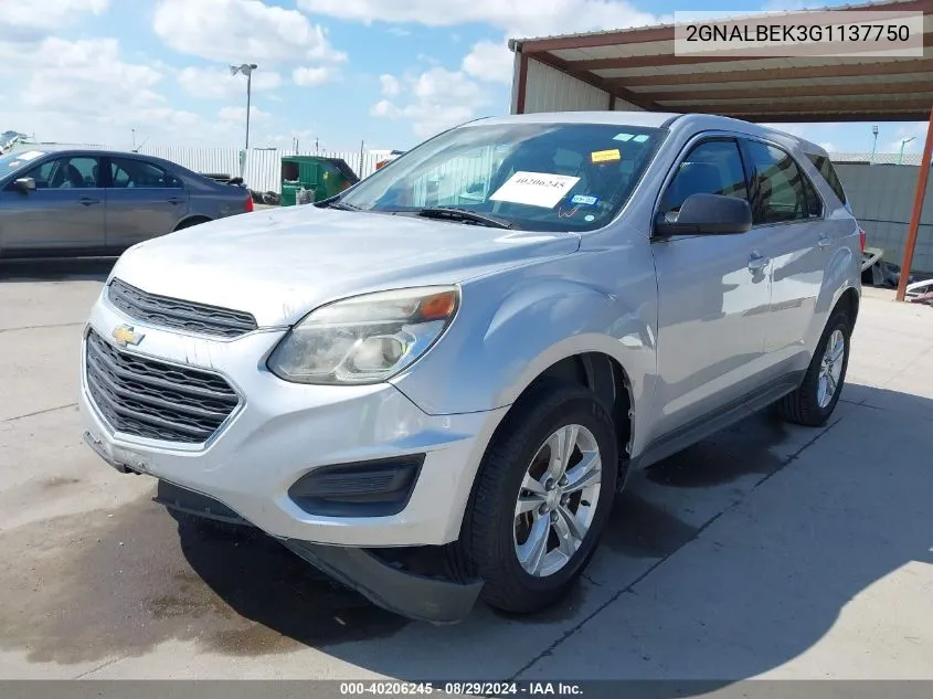 2GNALBEK3G1137750 2016 Chevrolet Equinox Ls