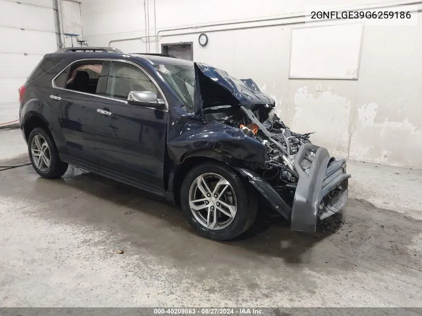 2016 Chevrolet Equinox Ltz VIN: 2GNFLGE39G6259186 Lot: 40209863