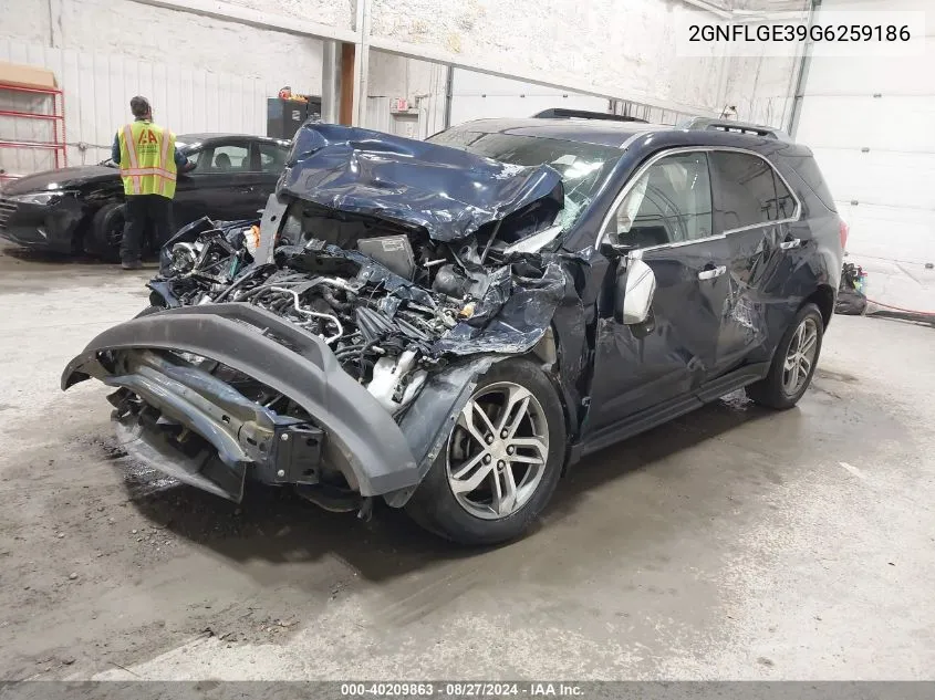 2016 Chevrolet Equinox Ltz VIN: 2GNFLGE39G6259186 Lot: 40209863