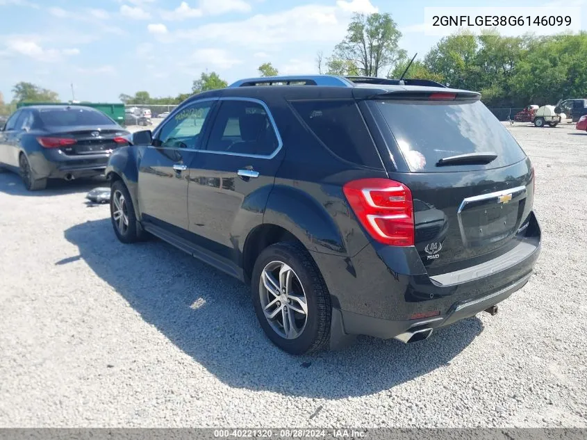 2016 Chevrolet Equinox Ltz VIN: 2GNFLGE38G6146099 Lot: 40221320