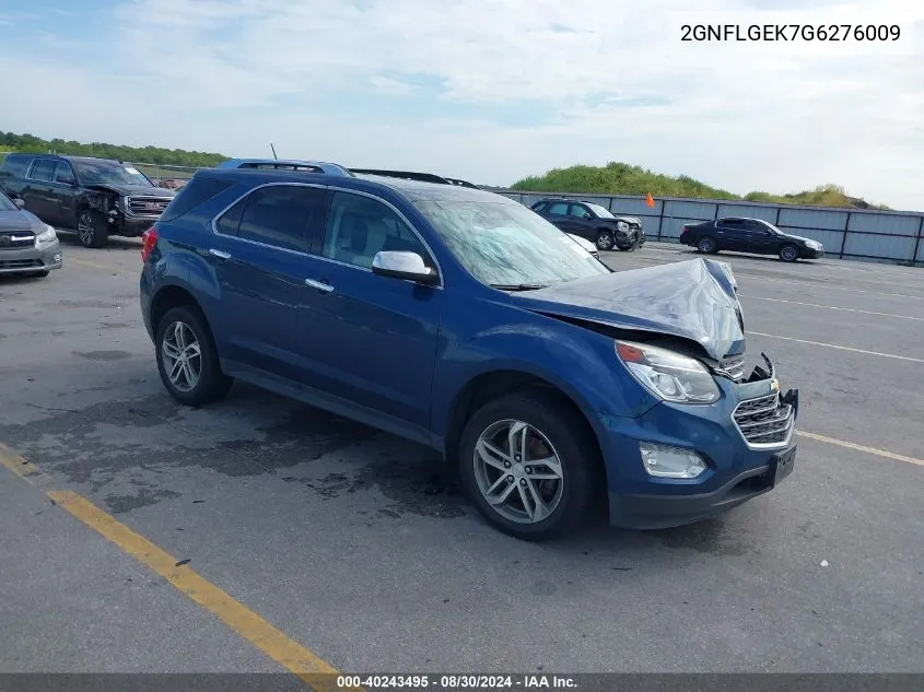 2016 Chevrolet Equinox Ltz VIN: 2GNFLGEK7G6276009 Lot: 40243495