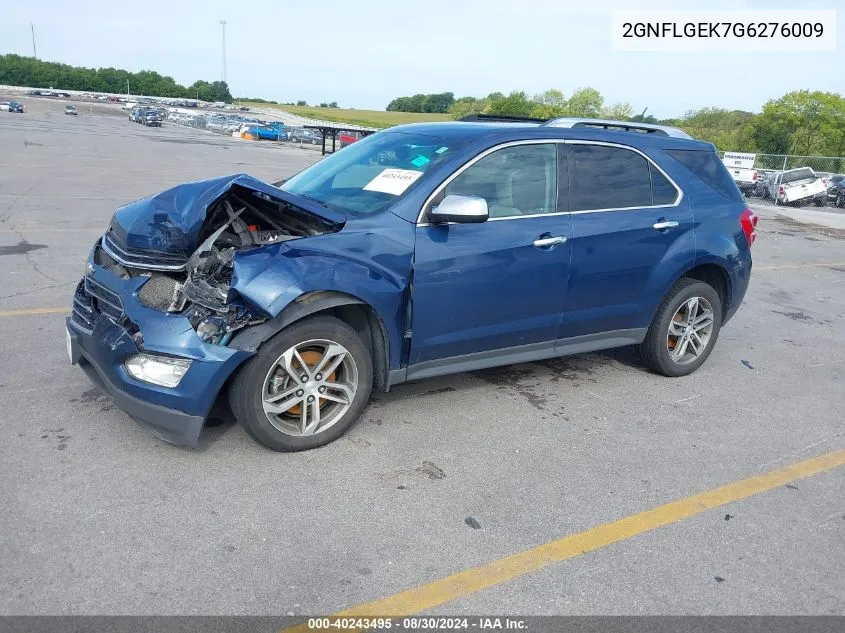 2016 Chevrolet Equinox Ltz VIN: 2GNFLGEK7G6276009 Lot: 40243495