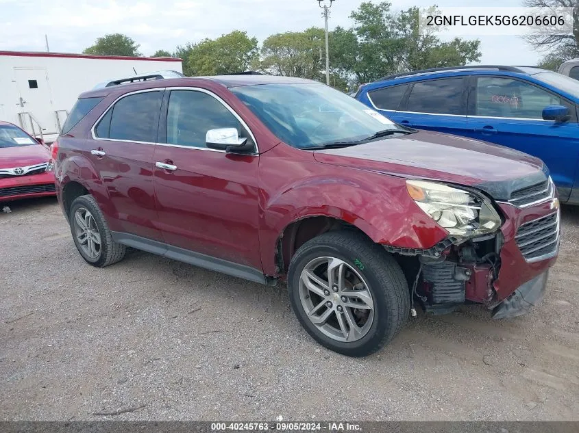 2016 Chevrolet Equinox Ltz VIN: 2GNFLGEK5G6206606 Lot: 40245763