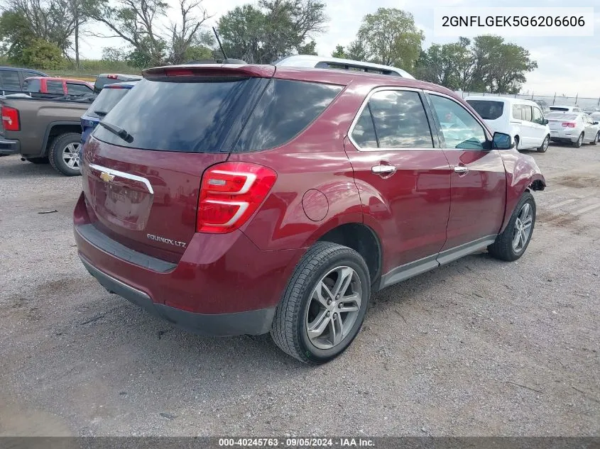 2016 Chevrolet Equinox Ltz VIN: 2GNFLGEK5G6206606 Lot: 40245763