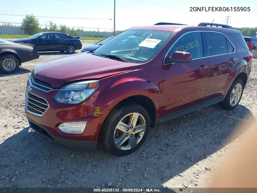 2016 Chevrolet Equinox Lt VIN: 2GNFLFEK8G6155905 Lot: 40255133