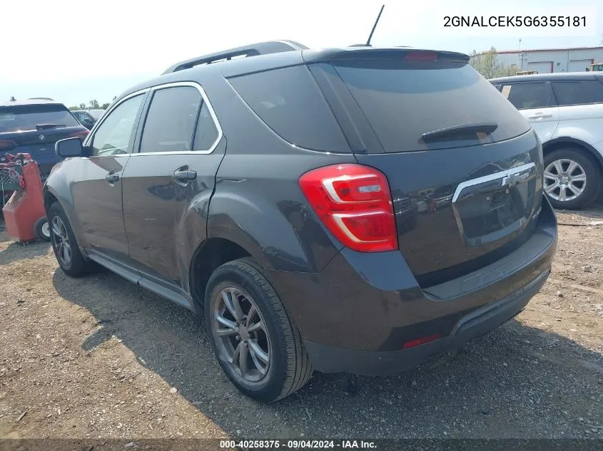 2GNALCEK5G6355181 2016 Chevrolet Equinox Lt