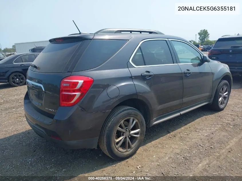 2GNALCEK5G6355181 2016 Chevrolet Equinox Lt