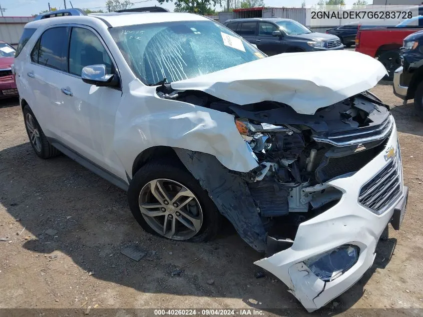 2016 Chevrolet Equinox Ltz VIN: 2GNALDEK7G6283728 Lot: 40260224