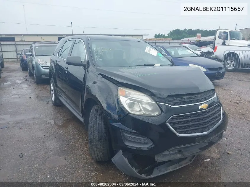 2016 Chevrolet Equinox Ls VIN: 2GNALBEK2G1115657 Lot: 40262304