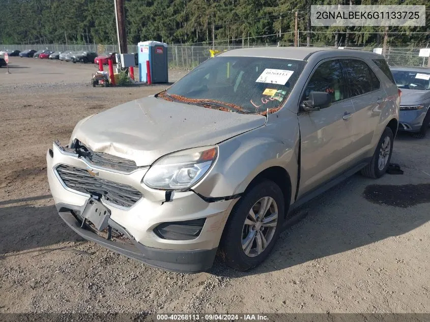 2016 Chevrolet Equinox Ls VIN: 2GNALBEK6G1133725 Lot: 40268113