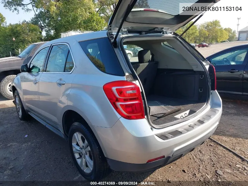 2016 Chevrolet Equinox Ls VIN: 2GNALBEK8G1153104 Lot: 40274369