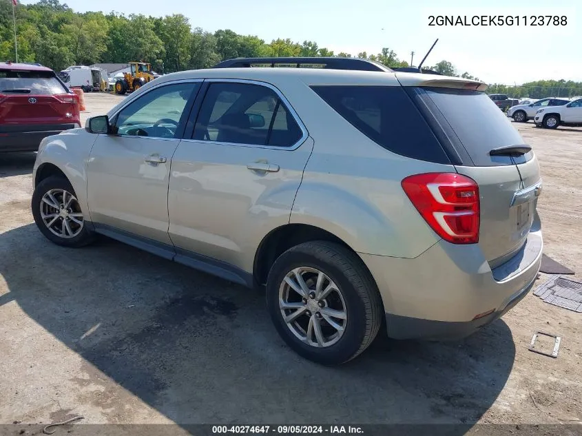 2016 Chevrolet Equinox Lt VIN: 2GNALCEK5G1123788 Lot: 40274647