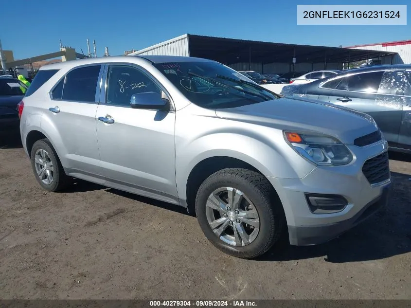 2016 Chevrolet Equinox Ls VIN: 2GNFLEEK1G6231524 Lot: 40279304