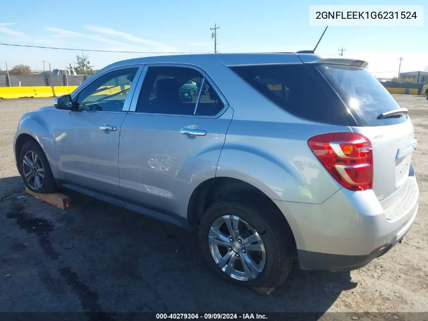 2016 Chevrolet Equinox Ls VIN: 2GNFLEEK1G6231524 Lot: 40279304