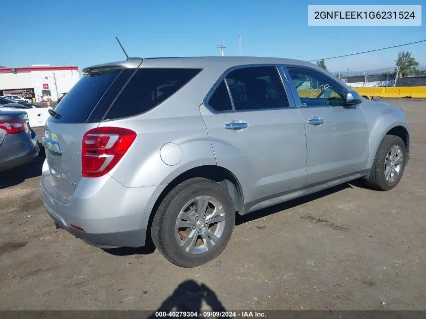 2016 Chevrolet Equinox Ls VIN: 2GNFLEEK1G6231524 Lot: 40279304