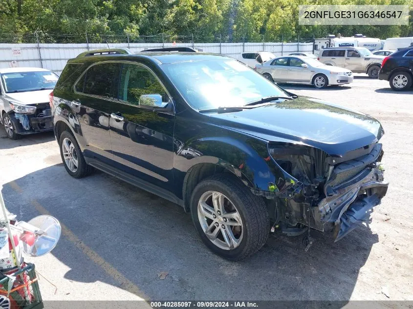 2016 Chevrolet Equinox Ltz VIN: 2GNFLGE31G6346547 Lot: 40285097