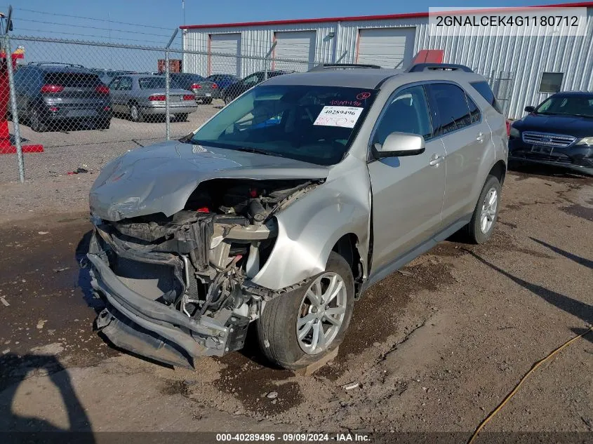 2016 Chevrolet Equinox Lt VIN: 2GNALCEK4G1180712 Lot: 40289496