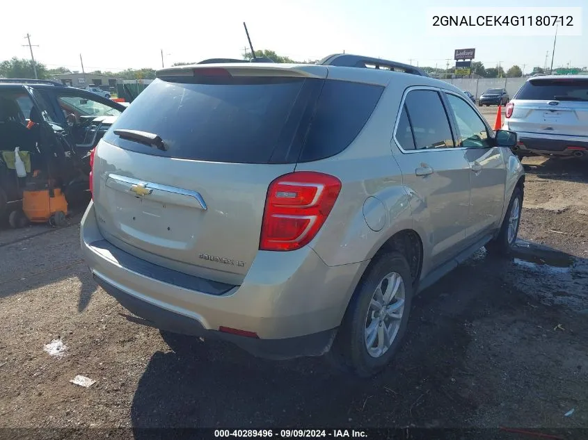 2016 Chevrolet Equinox Lt VIN: 2GNALCEK4G1180712 Lot: 40289496