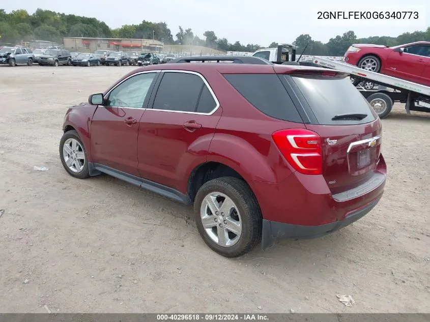 2016 Chevrolet Equinox Lt VIN: 2GNFLFEK0G6340773 Lot: 40296518