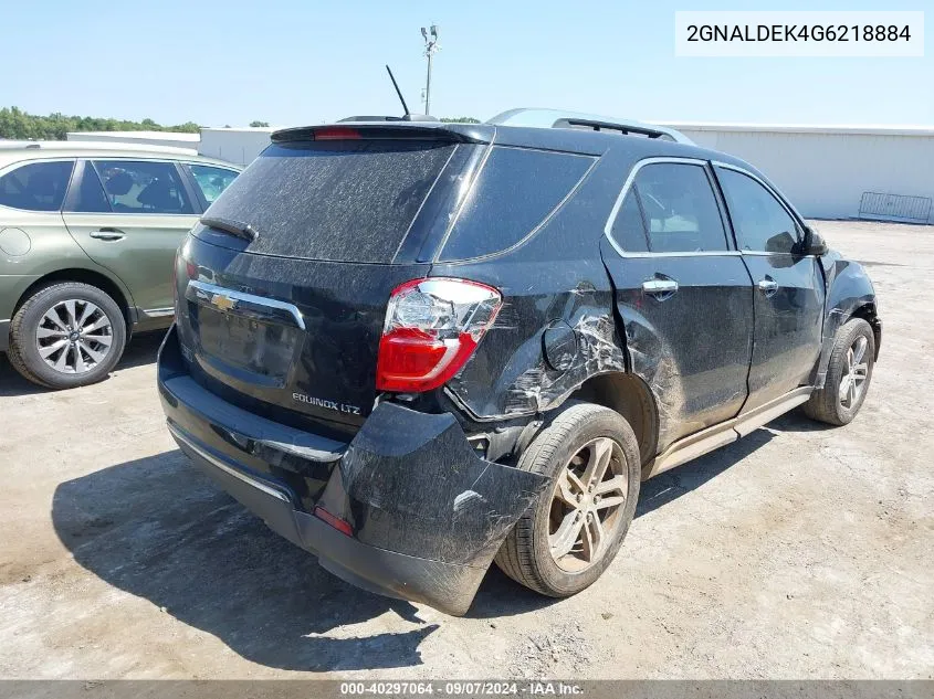 2016 Chevrolet Equinox Ltz VIN: 2GNALDEK4G6218884 Lot: 40297064