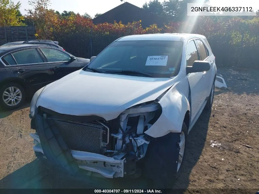 2016 Chevrolet Equinox Ls VIN: 2GNFLEEK4G6337112 Lot: 40304707