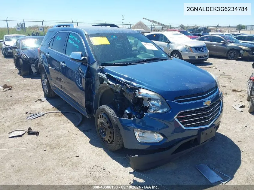 2016 Chevrolet Equinox Ltz VIN: 2GNALDEK3G6234784 Lot: 40306198