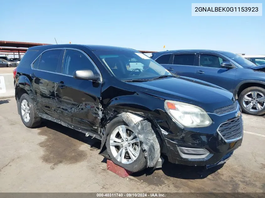 2016 Chevrolet Equinox Ls VIN: 2GNALBEK0G1153923 Lot: 40311740