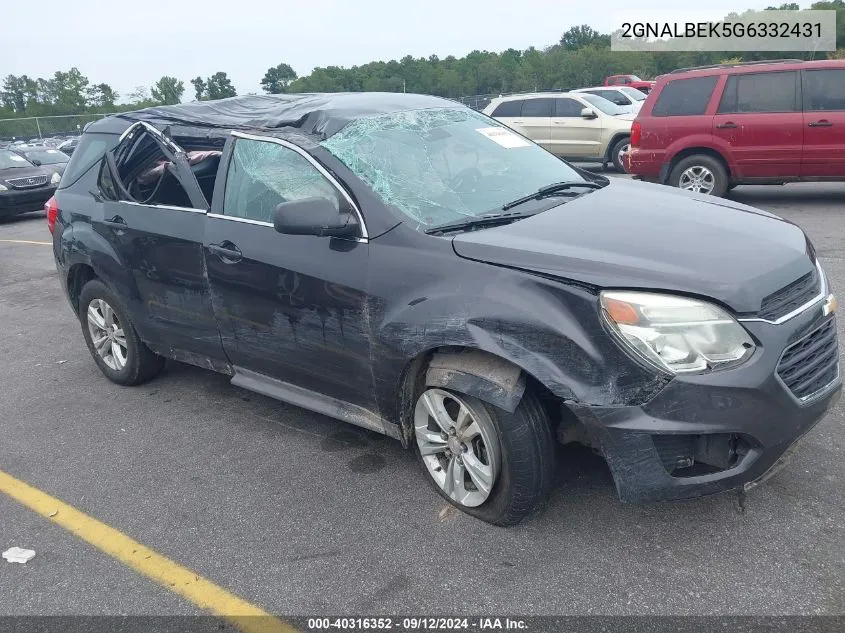 2GNALBEK5G6332431 2016 Chevrolet Equinox Ls