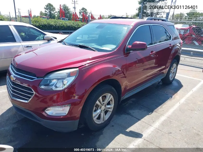 2016 Chevrolet Equinox Lt VIN: 2GNALCEK3G1126401 Lot: 40319073