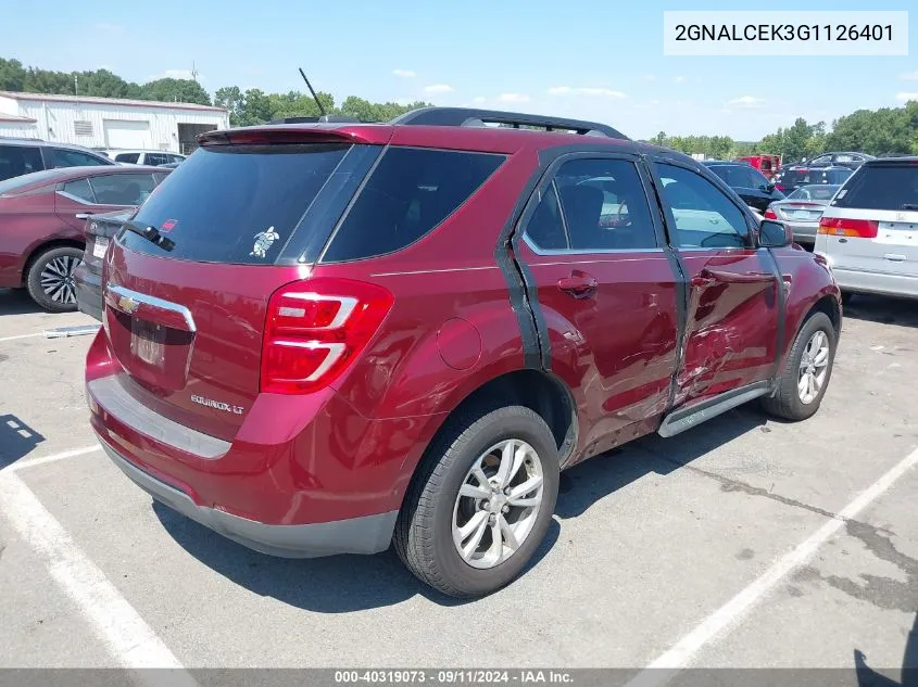 2016 Chevrolet Equinox Lt VIN: 2GNALCEK3G1126401 Lot: 40319073