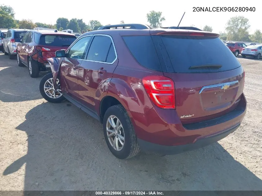 2016 Chevrolet Equinox Lt VIN: 2GNALCEK9G6280940 Lot: 40329866