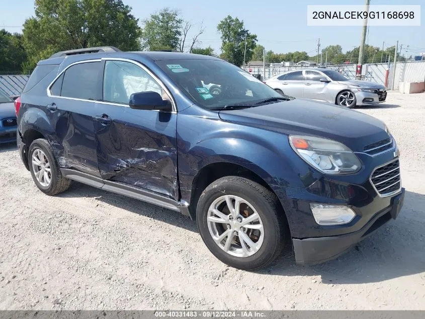 2016 Chevrolet Equinox Lt VIN: 2GNALCEK9G1168698 Lot: 40331483