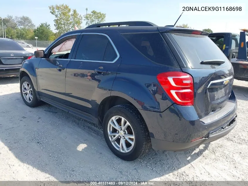 2016 Chevrolet Equinox Lt VIN: 2GNALCEK9G1168698 Lot: 40331483